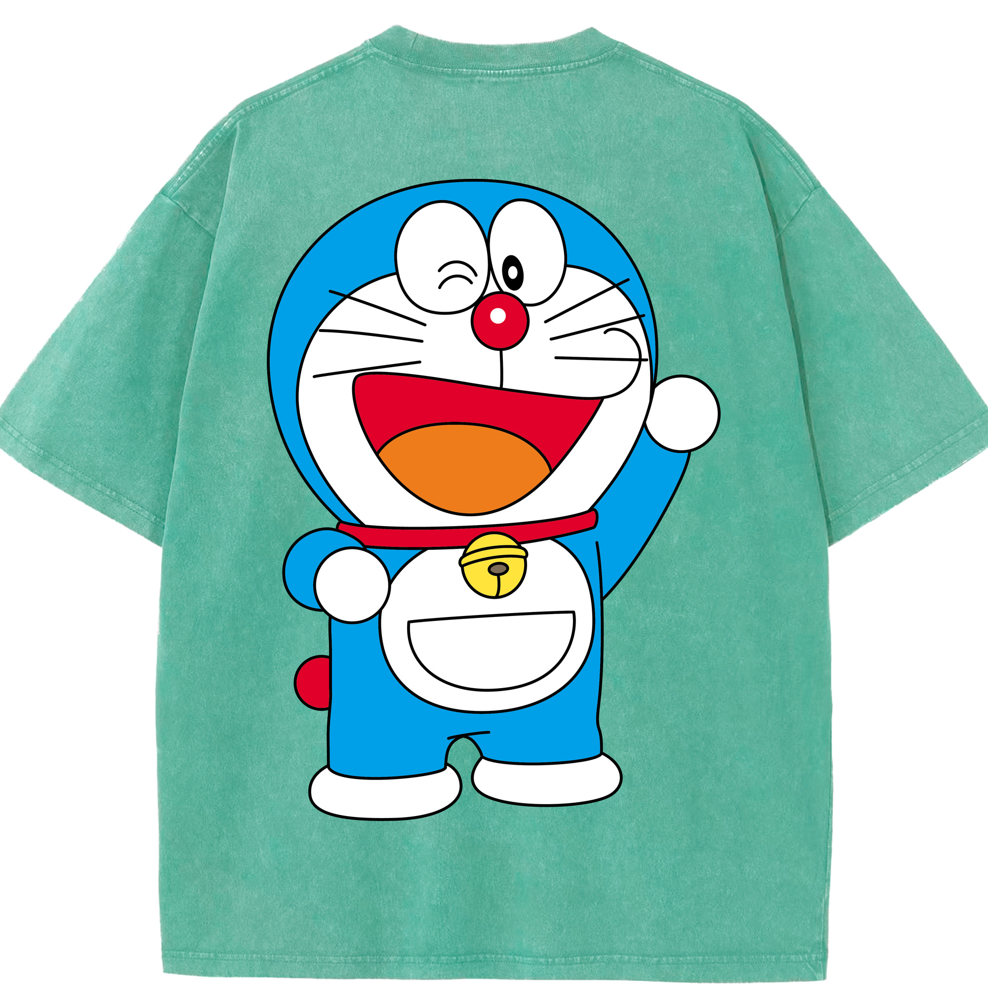 （画像用） ドラえもん Doraemon 綿100% ヴィンテージ風 半袖Tシャツ（背面プリント）